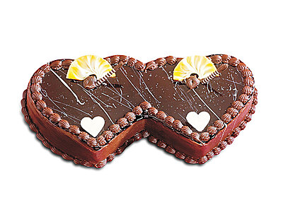 Double Heart Chocolate Cake
